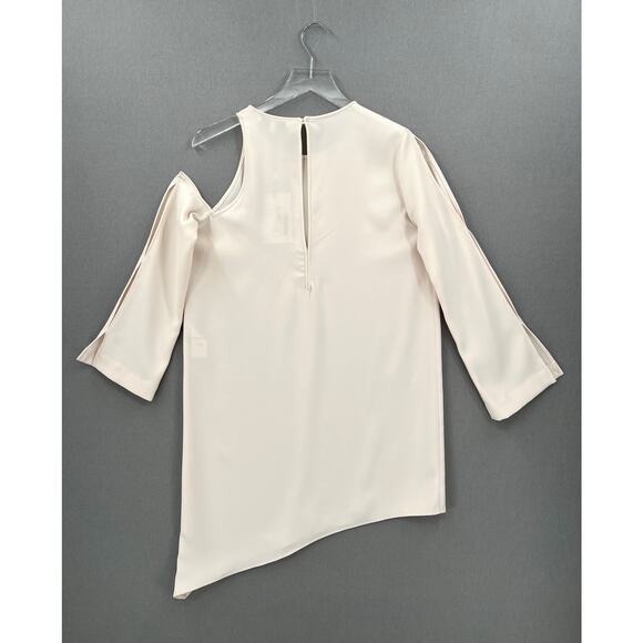 IRO Crew Cutout Mini Dress Womens 6 Light Pink Awati Asymmetrical Open Shoulder - Picture 4 of 14